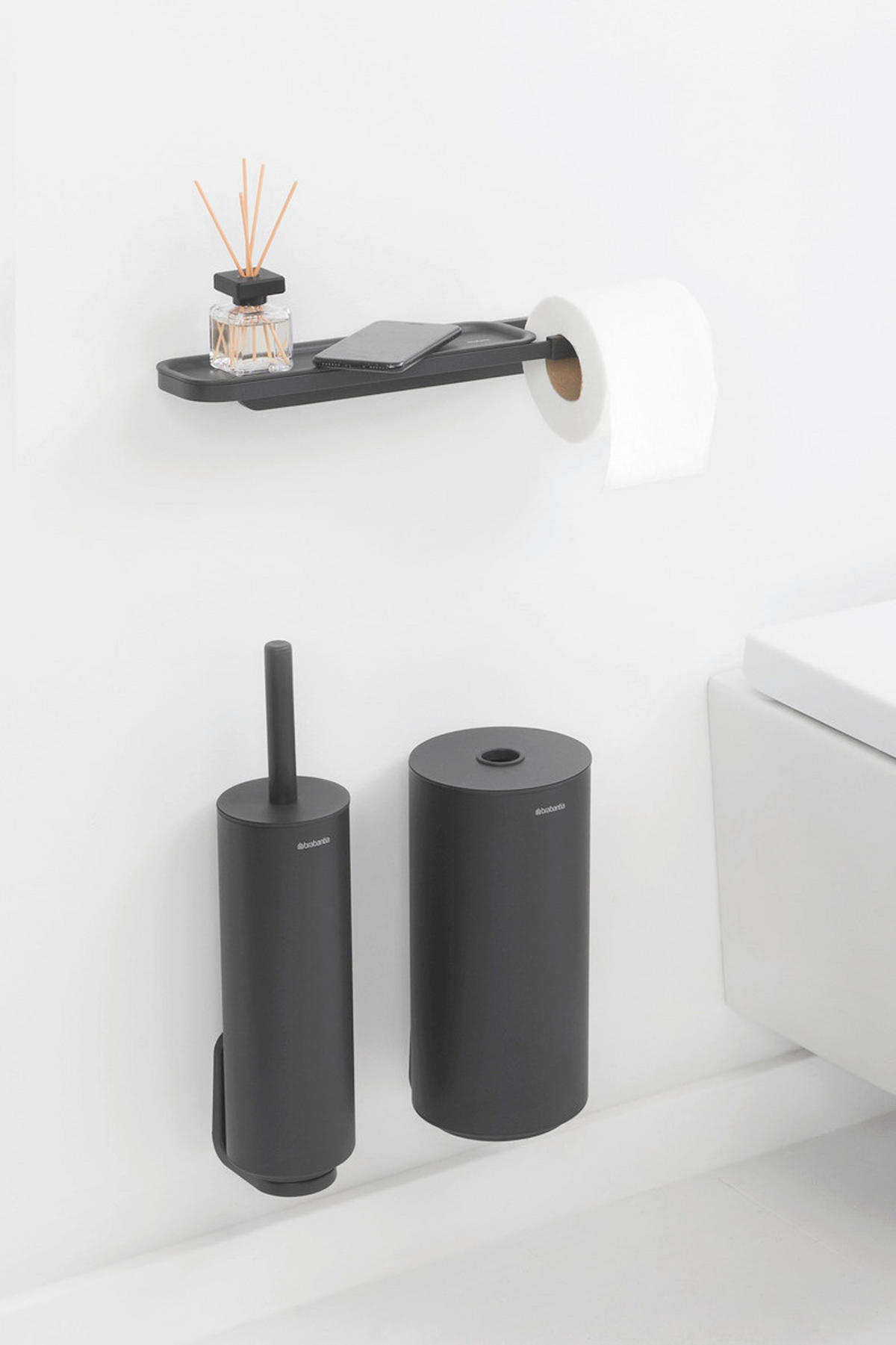 DRŽAČ TOALET-PAPIRA  crna  metal  - crna, Osnovno, metal (42,1/4.4/8.9cm) - Brabantia
