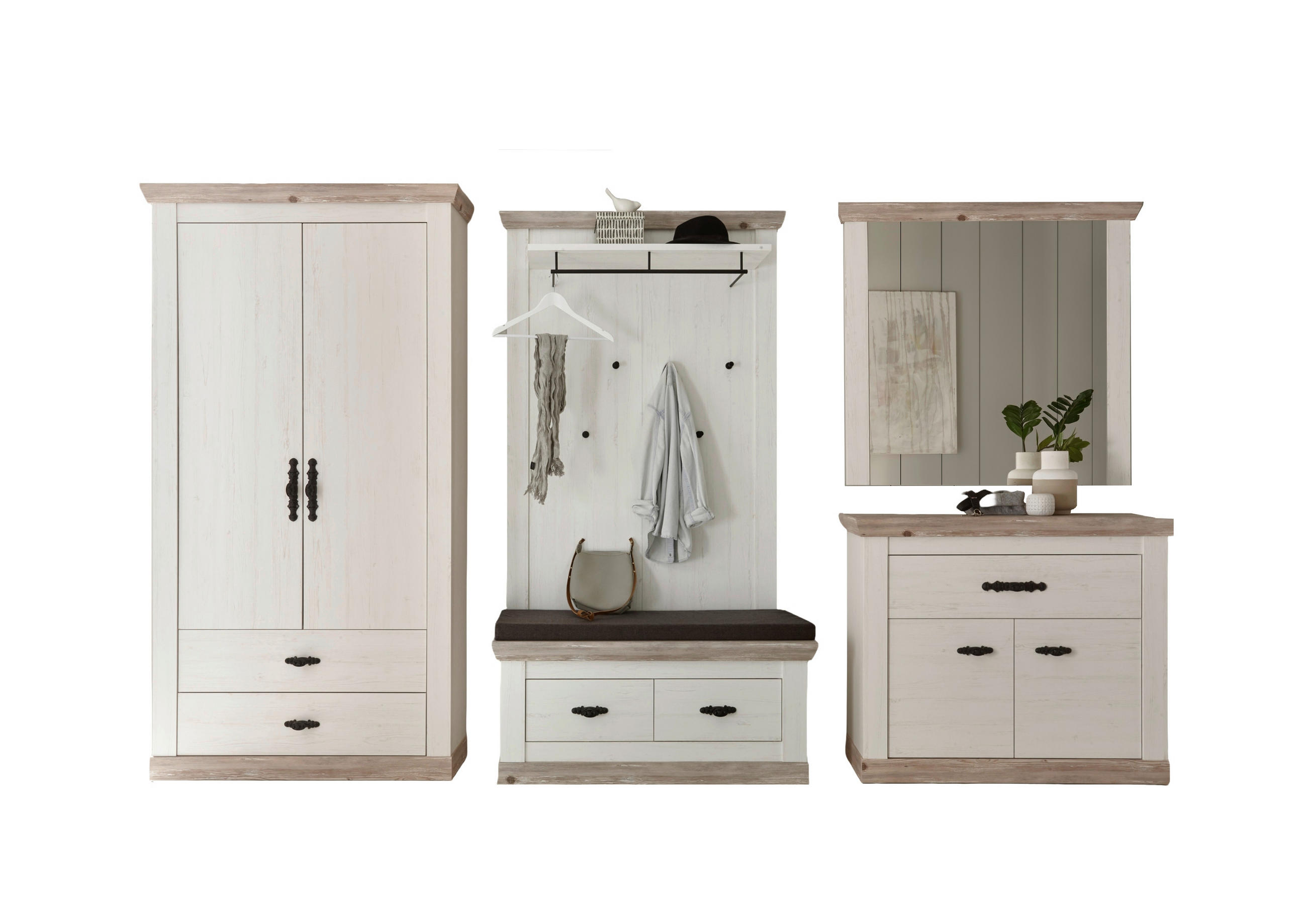 GARDEROBE 5-teilig  in 341/201/45 cm  - Design, Holzwerkstoff (341/201/45cm) - MID.YOU