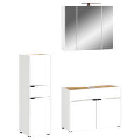 BADEZIMMER 3-teilig  in 129 cm  - Eichefarben/Schwarz, MODERN, Holzwerkstoff/Kunststoff (129cm) - Germania