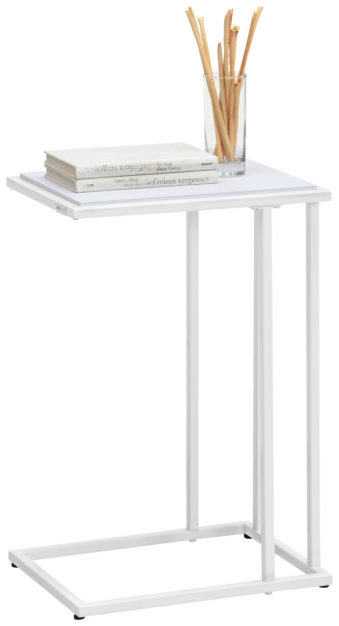 ODKLÁDACÍ STOLEK, bílá - bílá, Design, kov/kompozitní dřevo (40/30/60cm) - Carryhome