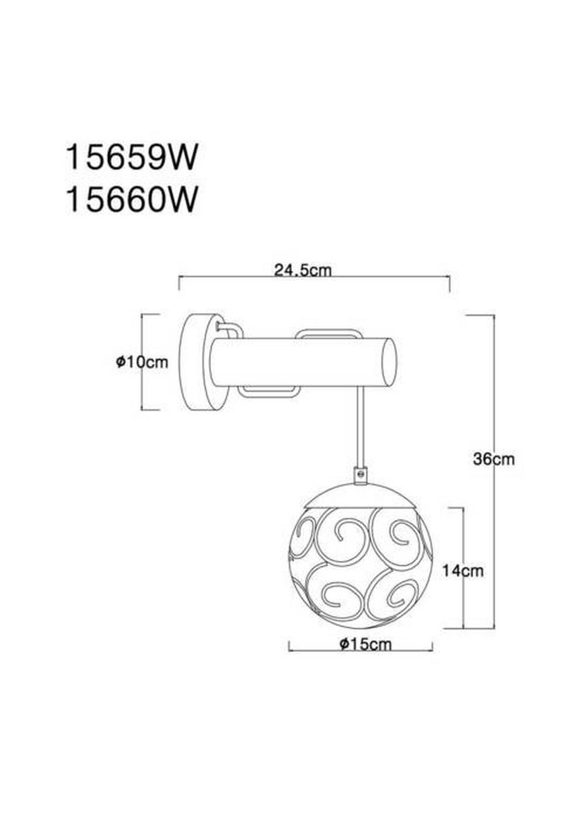 STENSKA SVETILKA  Maxi ///230 V/E27 - črna/naravne barve, Konvencionalno, kovina/umetna masa (15/24,5/36cm) - Globo