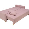 SCHLAFSOFA  mit Rücken echt Webstoff Rosa  - Eichefarben/Rosa, Design, Holz/Textil (227/98/113cm) - Carryhome