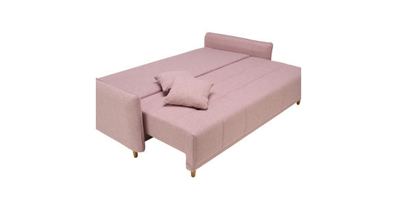 SCHLAFSOFA  mit Rücken echt Webstoff Rosa  - Eichefarben/Rosa, Design, Holz/Textil (227/98/113cm) - Carryhome