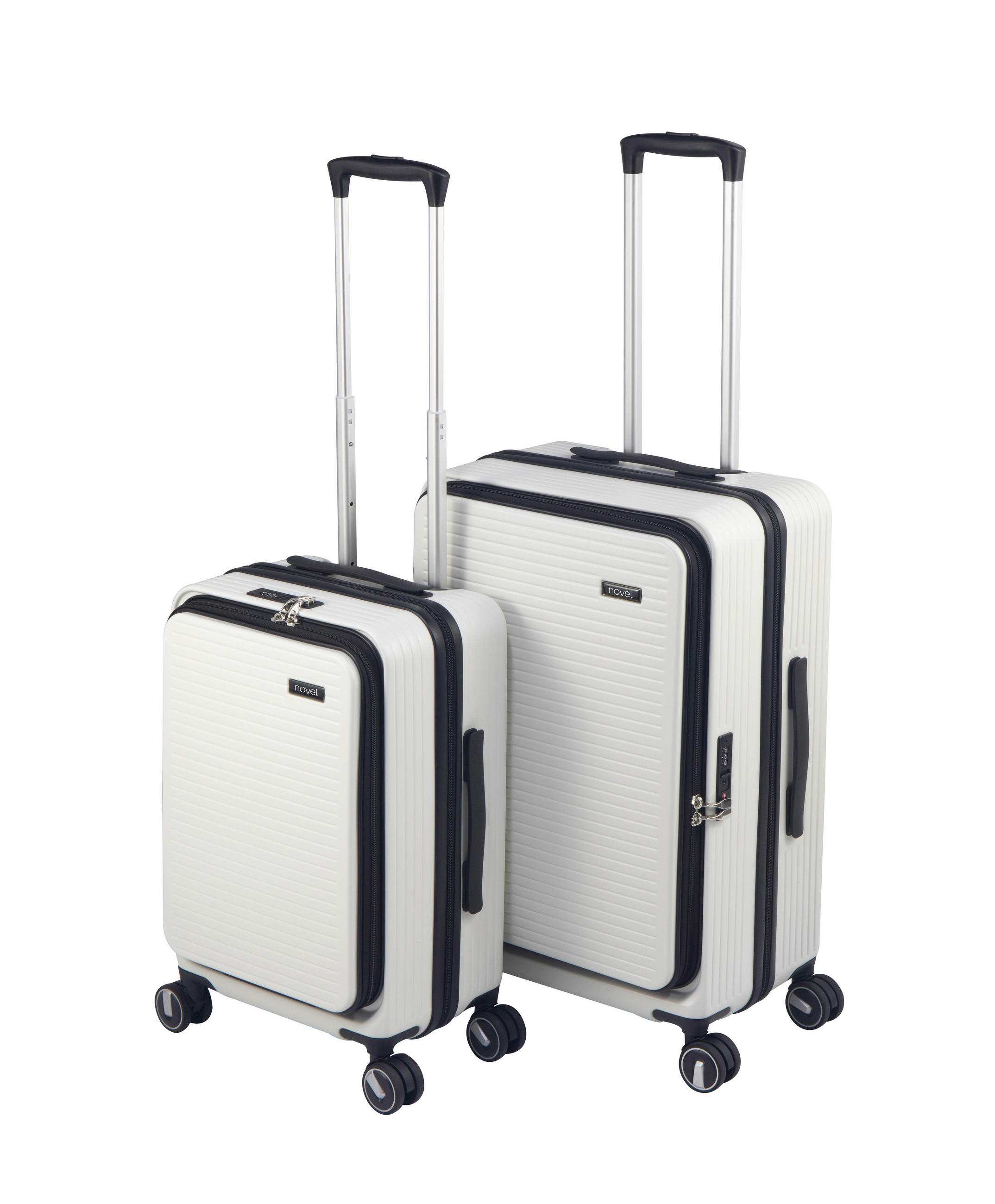 REISEKOFFERSET Weiß 2-teilig  - Weiß, Basics, Kunststoff/Textil - Novel