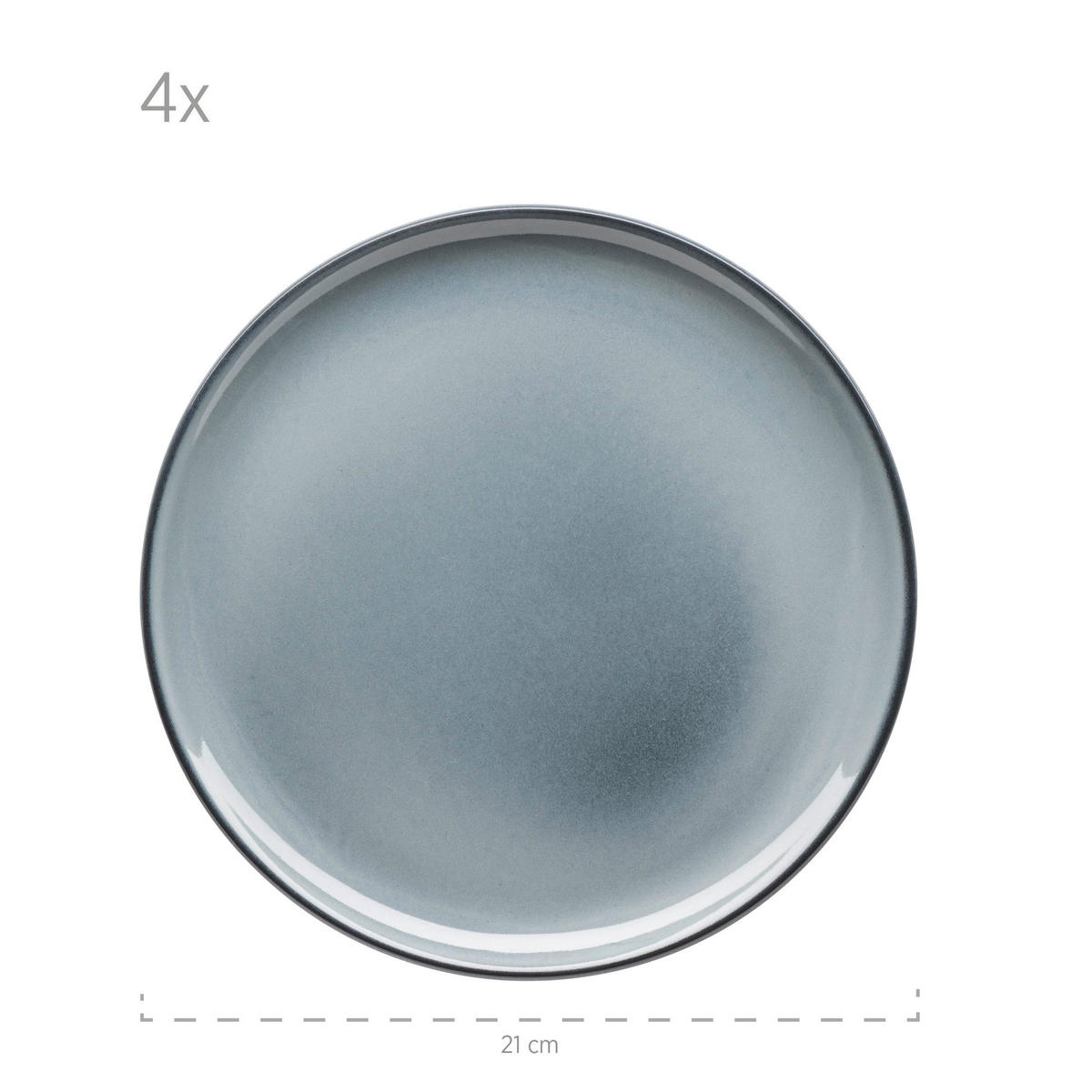FRÜHSTÜCKSSERVICE 12-teilig  - Blaugrau, Basics, Keramik - Mäser