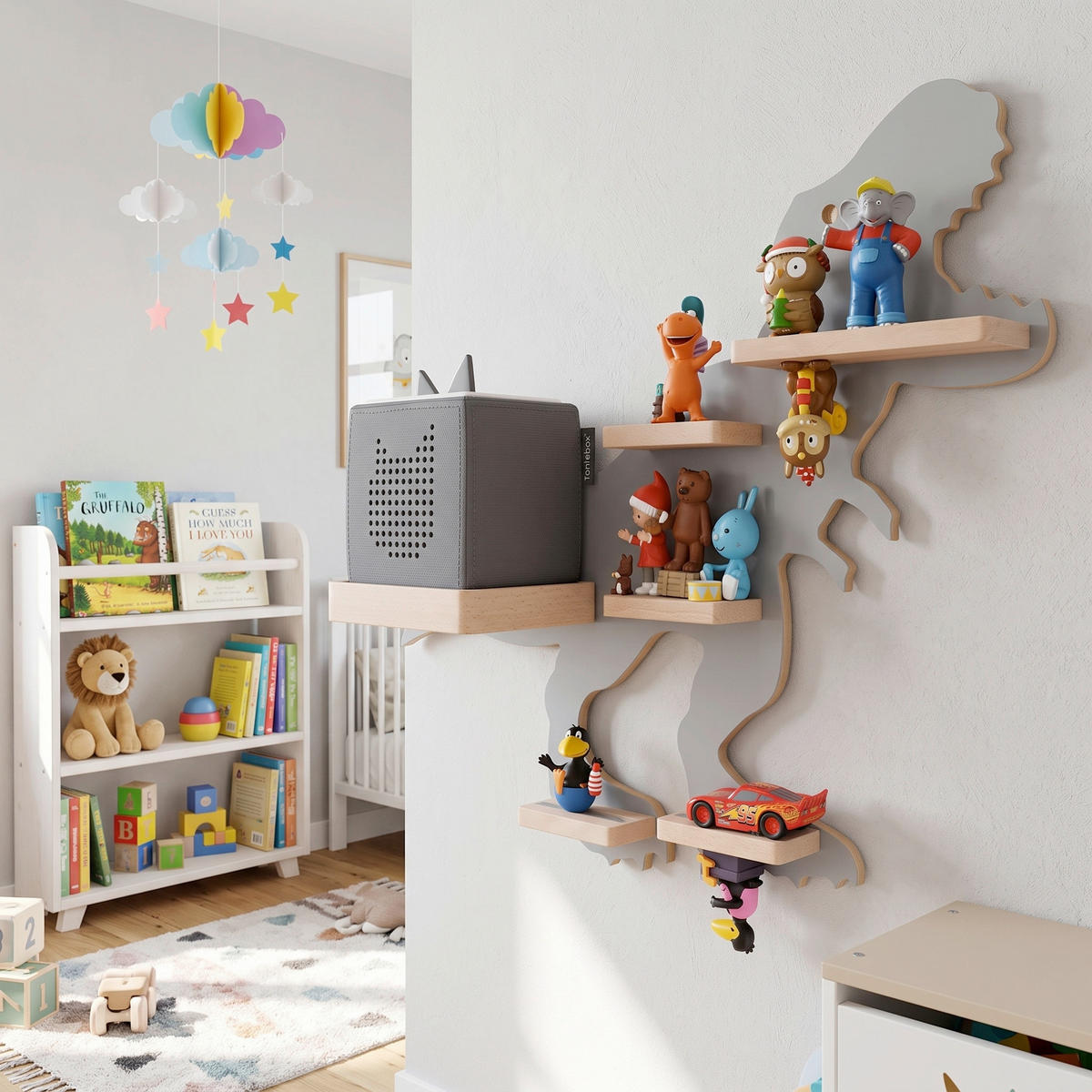 KINDERREGAL  - Grau, Modern, Holzwerkstoff (52/44/19cm) - Livetastic