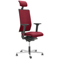 DREHSTUHL Schwarz, Alufarben, Bordeaux  - Bordeaux/Schwarz, KONVENTIONELL, Kunststoff/Textil (63/105/46cm) - Dieter Knoll