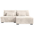 ECKSOFA Creme Cord  - Creme/Schwarz, MODERN, Holz/Textil (210/145cm) - Carryhome