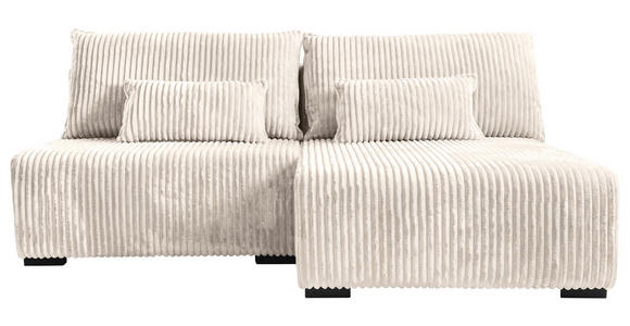 ECKSOFA Creme Cord  - Creme/Schwarz, MODERN, Holz/Textil (210/145cm) - Carryhome