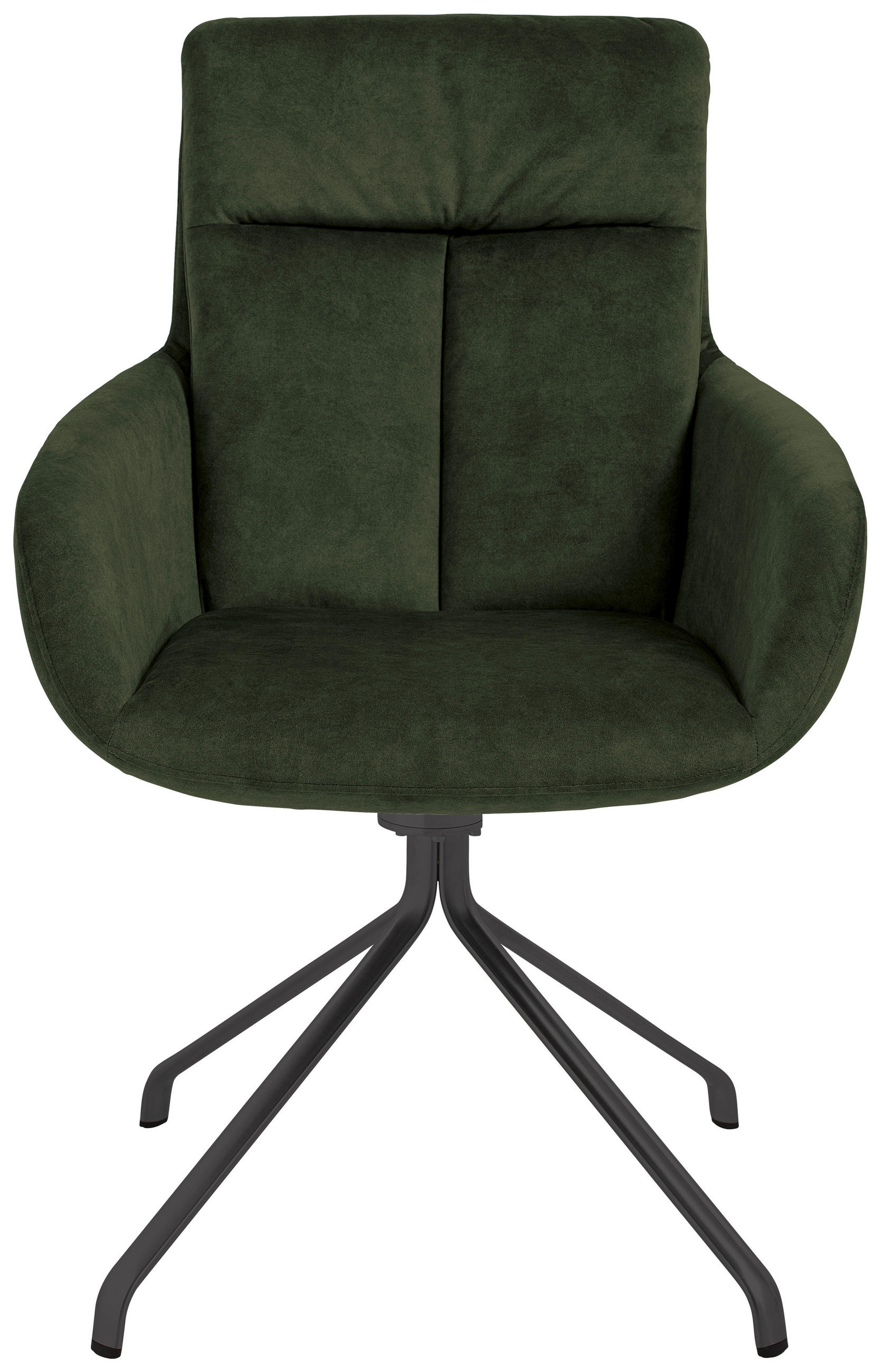ARMLEHNSTUHL  in Stahl Velours  - Dunkelgrün/Anthrazit, Design, Textil/Metall (61/90/64cm) - Venjakob