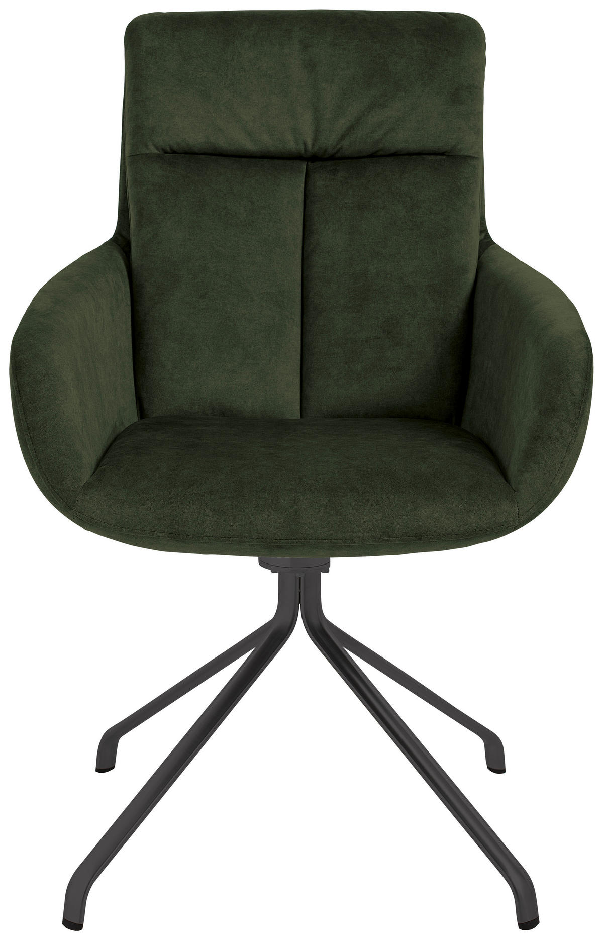 ARMLEHNSTUHL  in Stahl Velours  - Dunkelgrün/Anthrazit, Design, Textil/Metall (61/90/64cm) - Venjakob