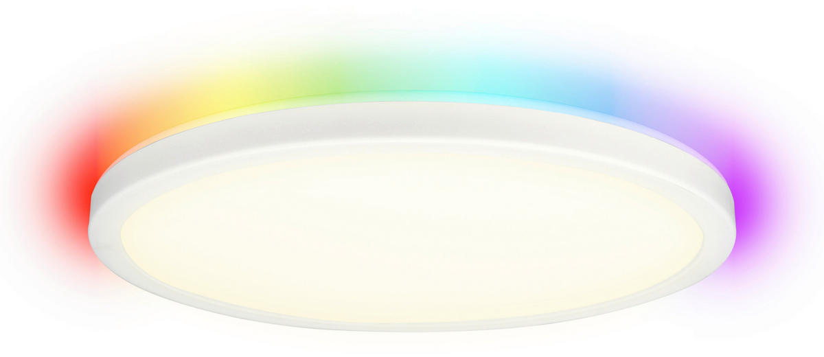 LED-DECKENLEUCHTE TWICE RGB 42/2,9 cm  - Weiß, Design, Kunststoff (42/2,9cm)