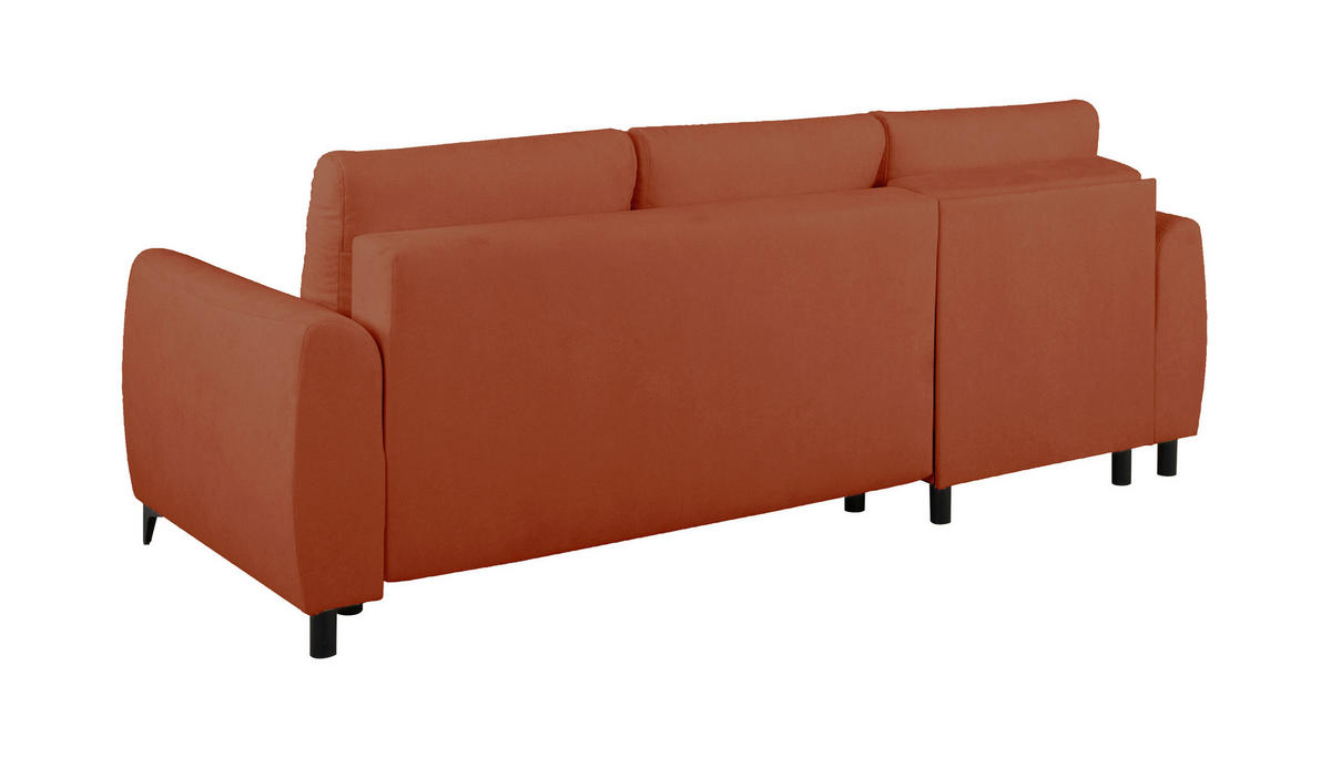 ECKSOFA Moli Rostfarben Bouclé  - Rostfarben/Schwarz, Design, Textil/Metall (236/148cm) - MID.YOU