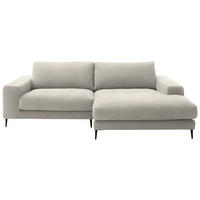 ECKSOFA in Flachgewebe Naturfarben  - Schwarz/Naturfarben, Design, Textil/Metall (253/177cm) - Dieter Knoll