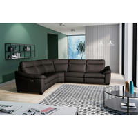 ECKSOFA Braun Echtleder  - Schwarz/Braun, Design, Leder/Holz (299/299cm) - Livetastic