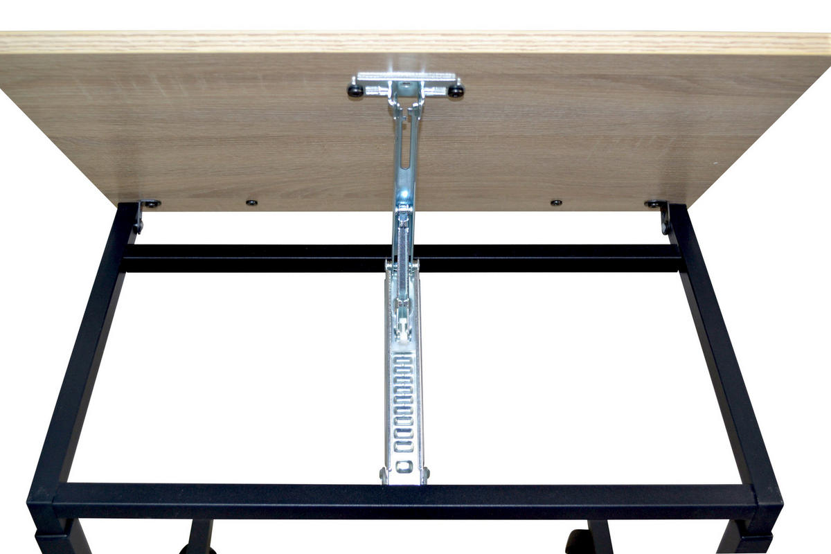 BEISTELLTISCH 55/36/62-88,5 cm Schwarz, Eichefarben rechteckig  - Eichefarben/Schwarz, Design, Holzwerkstoff/Kunststoff (55/36/62-88,5cm) - MID.YOU