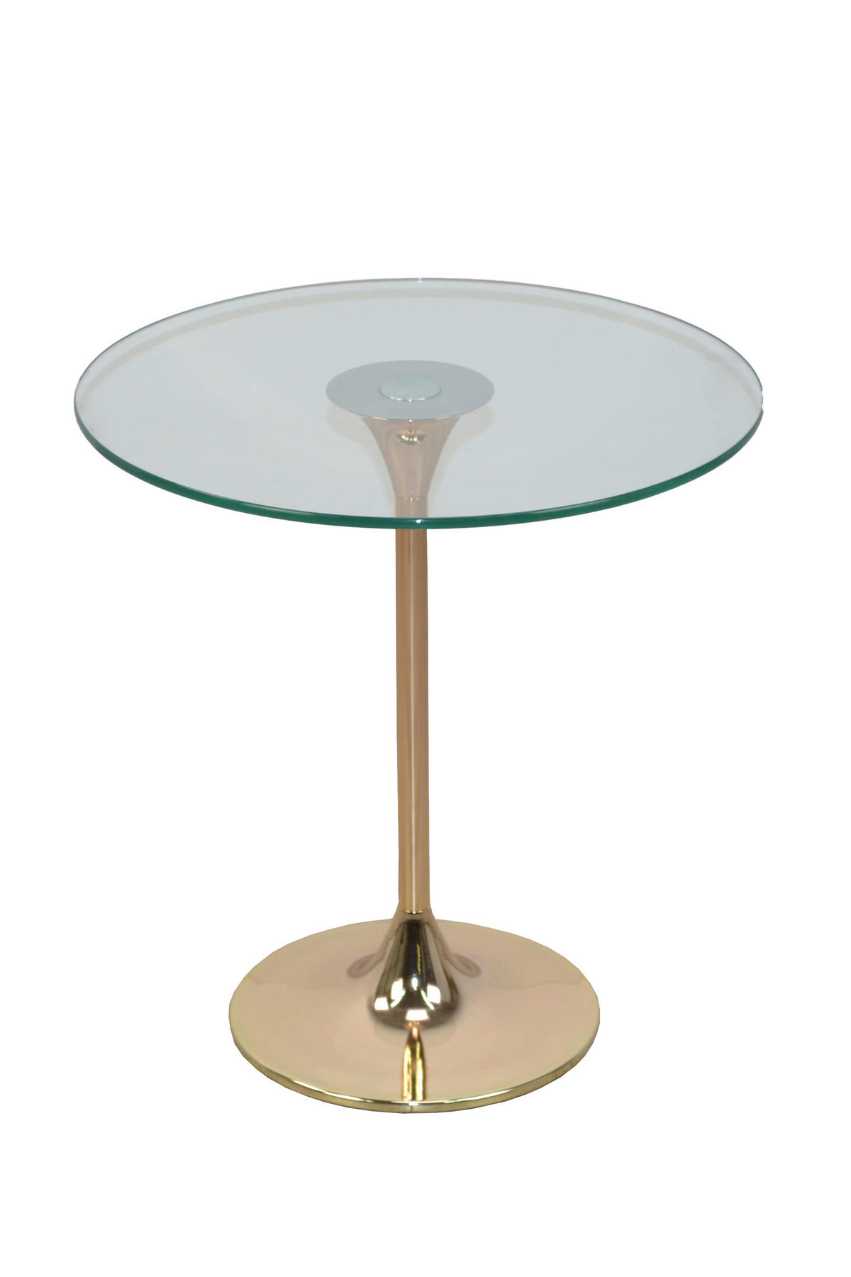 BEISTELLTISCH 45/45/47 cm Goldfarben rund  - Goldfarben, Design, Glas/Metall (45/45/47cm) - MID.YOU