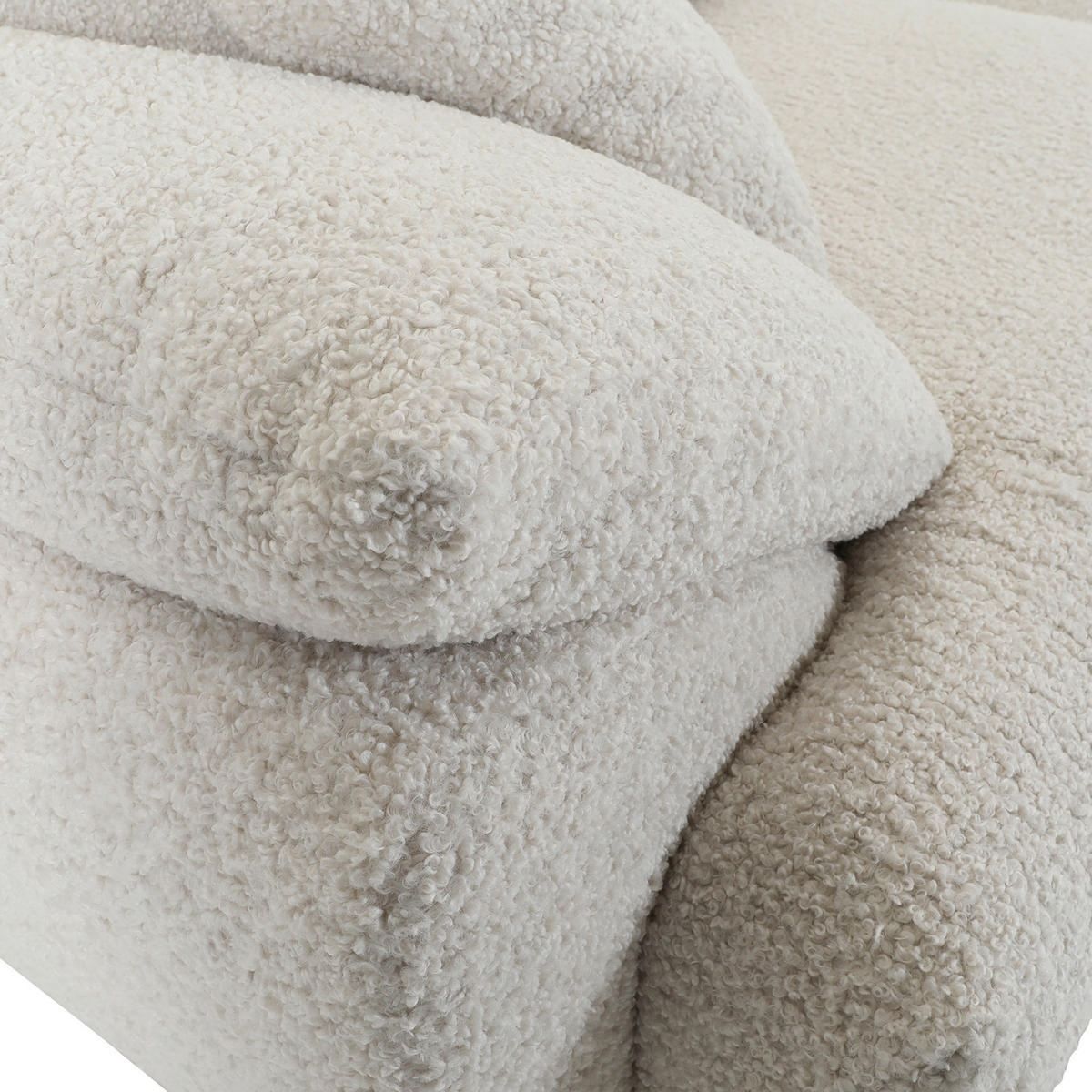 BIG SOFFA i plysch cremefärgad  - svart/cremefärgad, Modern, textil/plast (290/68/117cm) - Carryhome