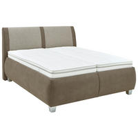 POLSTERBETT 180/200 cm  in Braun, Dunkelbraun, Graubraun  - Weiss/Dunkelbraun, Design, Holz/Holzwerkstoff (180/200cm) - Beldomo - Sleep