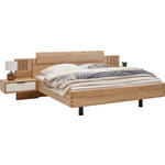 SCHLAFZIMMER Grau, Eichefarben  - Eichefarben/Grau, Design, Glas/Holz (180/200cm) - Valnatura