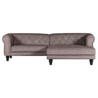 ECKSOFA in Plüsch Schlammfarben  260/160 cm  - Schlammfarben/Dunkelbraun, Design, Holz/Textil (260/160cm) - MID.YOU