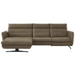 ECKSOFA  in Echtleder Hellbraun  169/298 cm  - Hellbraun/Schwarz, Design, Leder/Metall (169/298cm) - Dieter Knoll