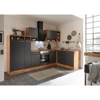 ECKKÜCHE 310/172 cm  in Grau, Wildeiche  - Wildeiche/Alufarben, Basics, Holzwerkstoff/Metall (310/172cm) - Respekta