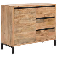 KOMMODE Ankara  in 107/86/42 cm  - Schwarz/Naturfarben, KONVENTIONELL, Holz/Metall (107/86/42cm) - Livetastic