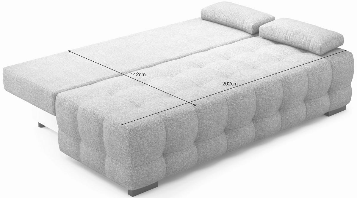 SCHLAFSOFA Struktur Dunkelgrau  - Dunkelgrau/Schwarz, KONVENTIONELL, Kunststoff/Textil (209/96/100cm) - Stylife