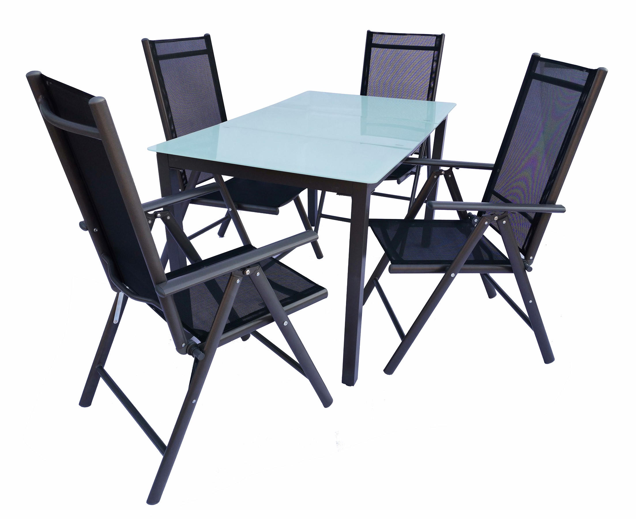 GARTENTISCHGRUPPE  - Anthrazit, Basics, Glas/Textil - Gardenson