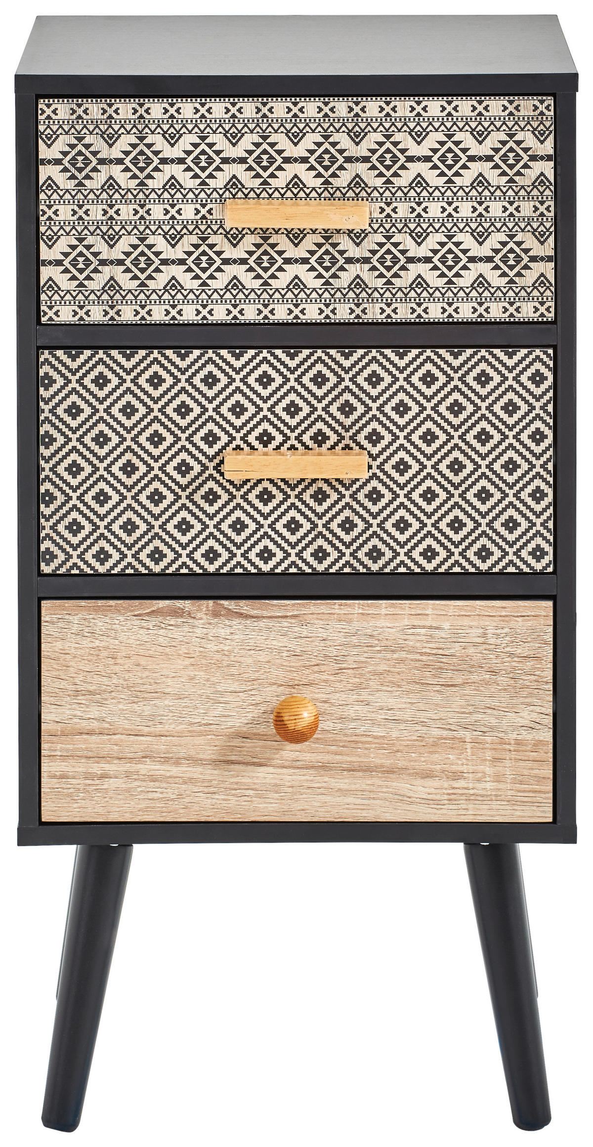 NACHTSCHRANK 35/65/29 cm  - Multicolor/Schwarz, Trend, Holz/Holzwerkstoff (35/65/29cm) - Carryhome