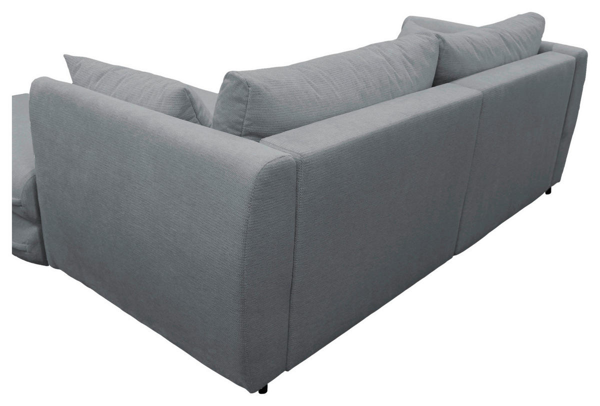 ECKSOFA Grau Struktur  - Schwarz/Grau, Design, Kunststoff/Textil (240/201cm) - MID.YOU