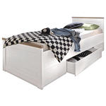 STAURAUMBETT 90/200 cm  in Weiß, Trüffeleichefarben  - Trüffeleichefarben/Weiß, LIFESTYLE, Holzwerkstoff (90/200cm) - Carryhome