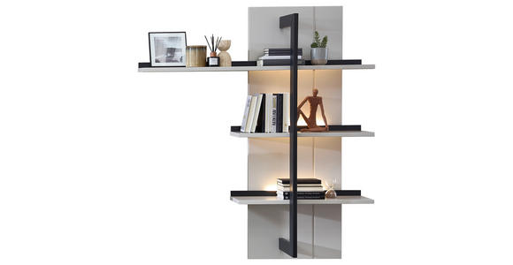 ANBAUWAND 3-teilig  in Anthrazit, Hellgrau, Sahara  285/204/45 cm  - Anthrazit/Hellgrau, Design, Glas/Holzwerkstoff (285/204/45cm) - Novel