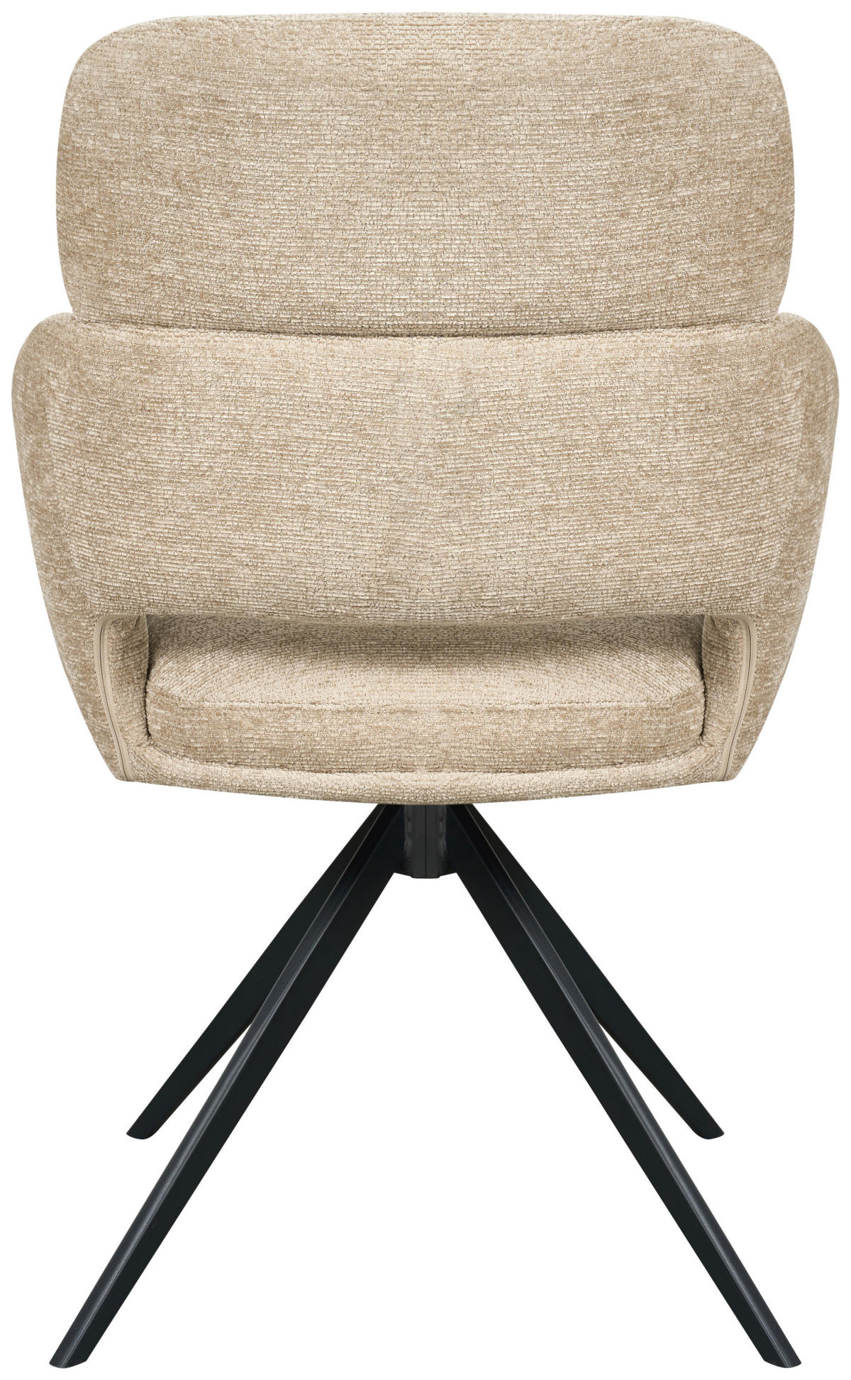 ARMLEHNSTUHL  Sitzfläche 360° drehbar, inklusive Armlehnen Webstoff  Schwarz, Khaki  - Khaki/Schwarz, MODERN, Textil/Metall (57,5/85/61cm) - Livetastic