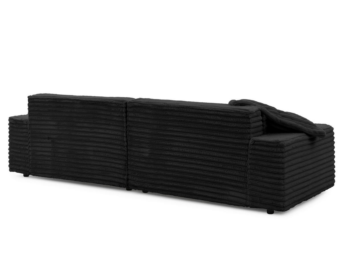 ECKSOFA Curduroy in Cord Anthrazit Rückenkissen  251/142 cm  - Anthrazit/Schwarz, Design, Kunststoff/Textil (251/142cm) - P & B