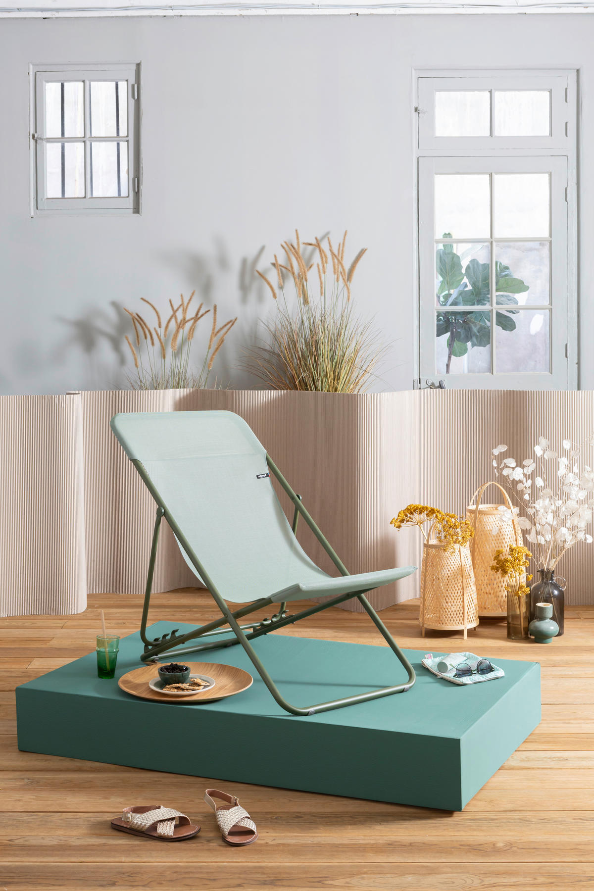 STRANDSTUHL Stahl Waldgrün  - Waldgrün, Basics, Textil/Metall (62/77-91/76-82cm) - Lafuma Mobilier
