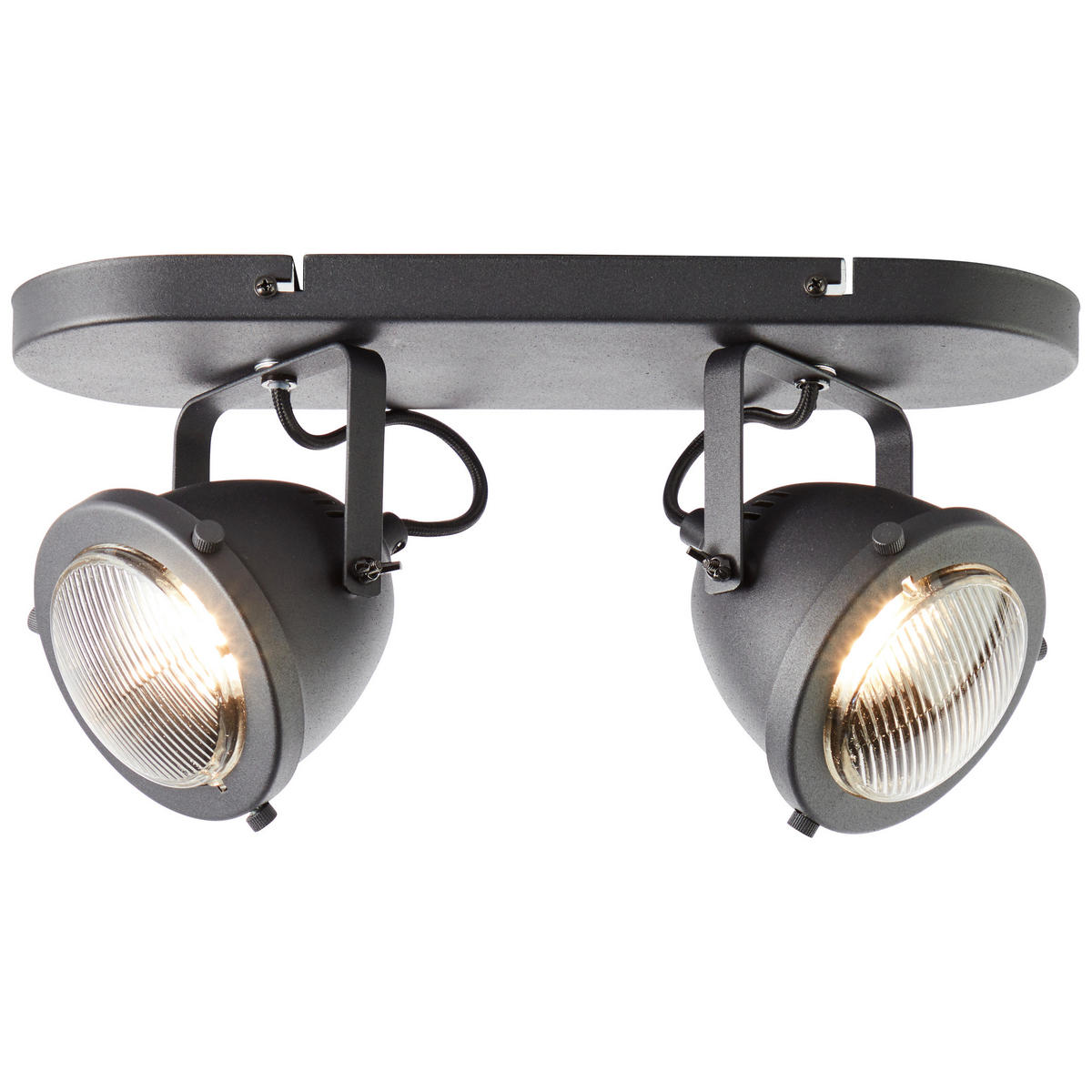 DECKENSTRAHLER 36/18,5/14 cm   - Transparent/Schwarz, LIFESTYLE, Glas/Metall (36/18,5/14cm) - Brilliant