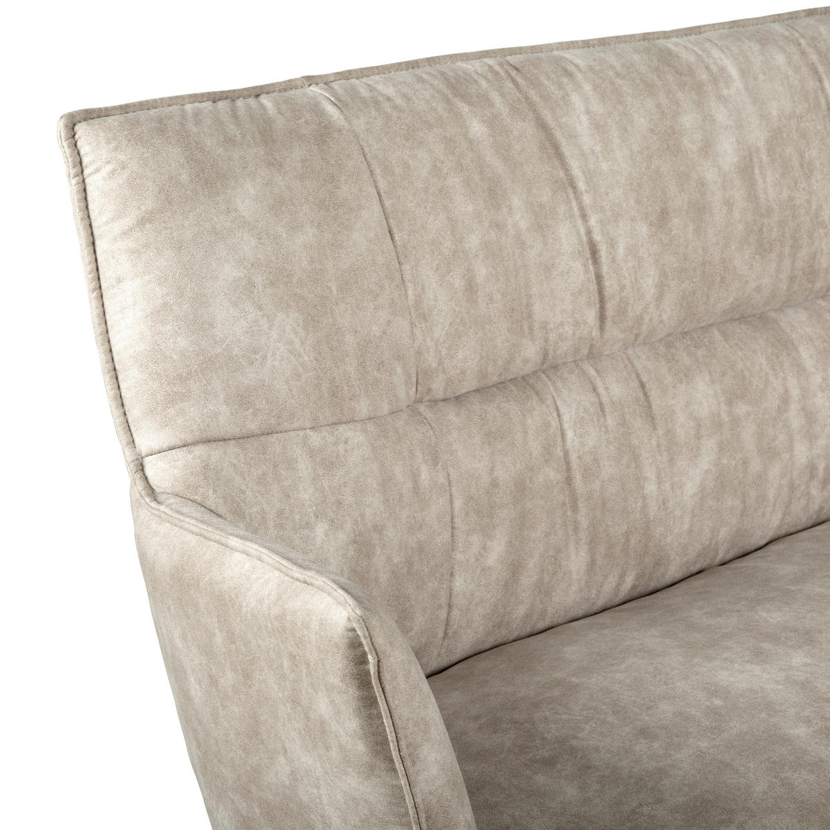 SITZBANK 203,5/87/64 cm Mikrofaser Schwarz, Taupe  - Taupe/Schwarz, Design, Textil/Metall (203,5/87/64cm) - Novel