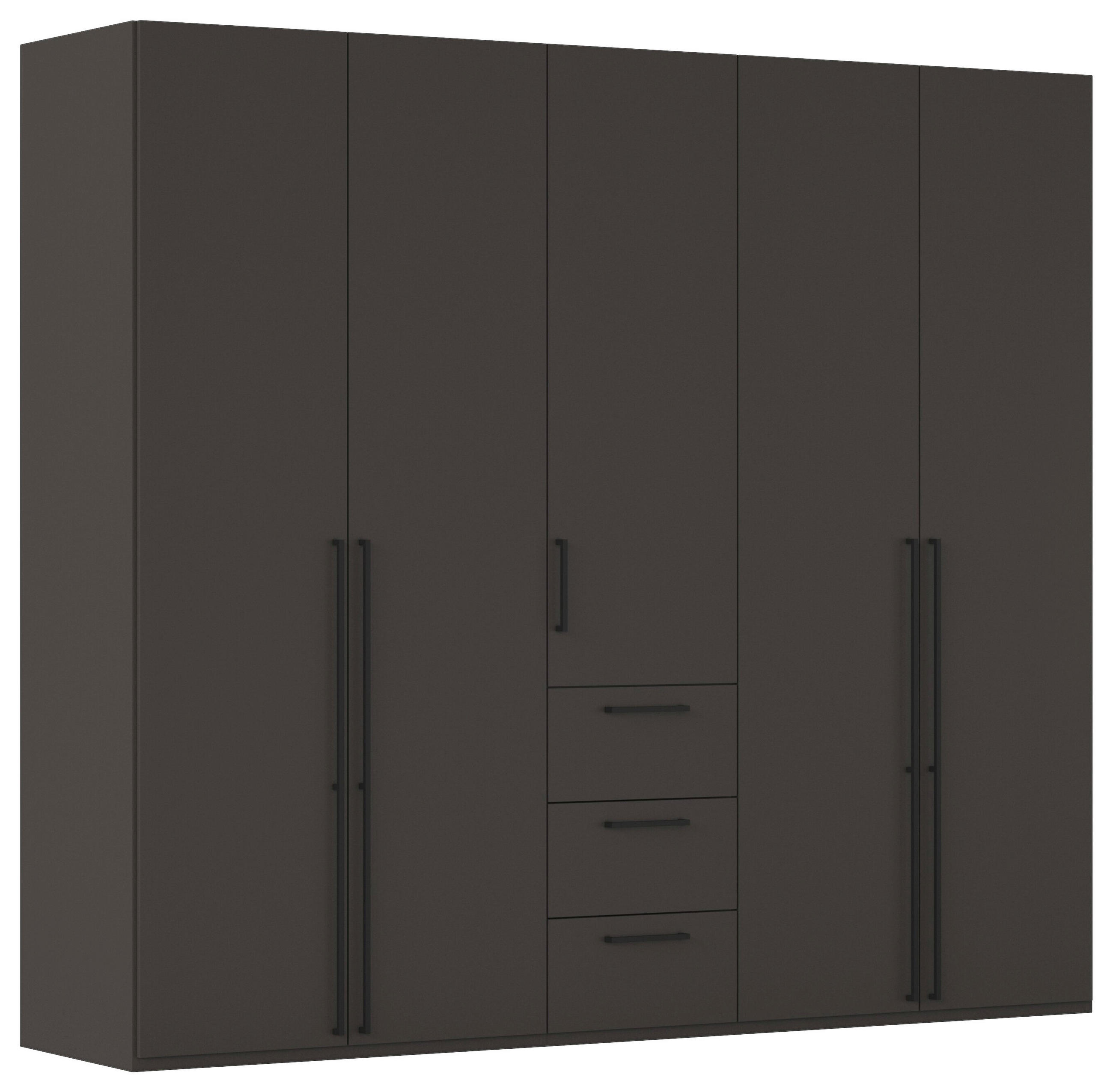 DREHTÜRENSCHRANK 251/223/61 cm,  in Graphitfarben, 5-türig  - Schwarz/Graphitfarben, Basics, Holzwerkstoff/Metall (251/223/61cm) - Novel
