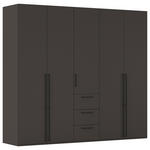 DREHTÜRENSCHRANK 251/235/61 cm,  in Graphitfarben, 5-türig  - Schwarz/Graphitfarben, Basics, Holzwerkstoff/Metall (251/235/61cm) - Novel