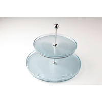 SERVIERPLATTE 21-28 cm  - Hellblau, Design, Glas (21-28cm) - Novel
