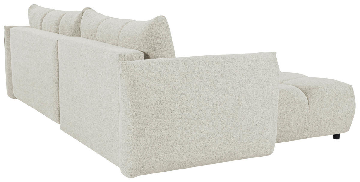 ECKSCHLAFSOFA Flachgewebe Beige  inkl.  - Beige/Schwarz, KONVENTIONELL, Kunststoff/Textil (273/188cm) - Livetastic