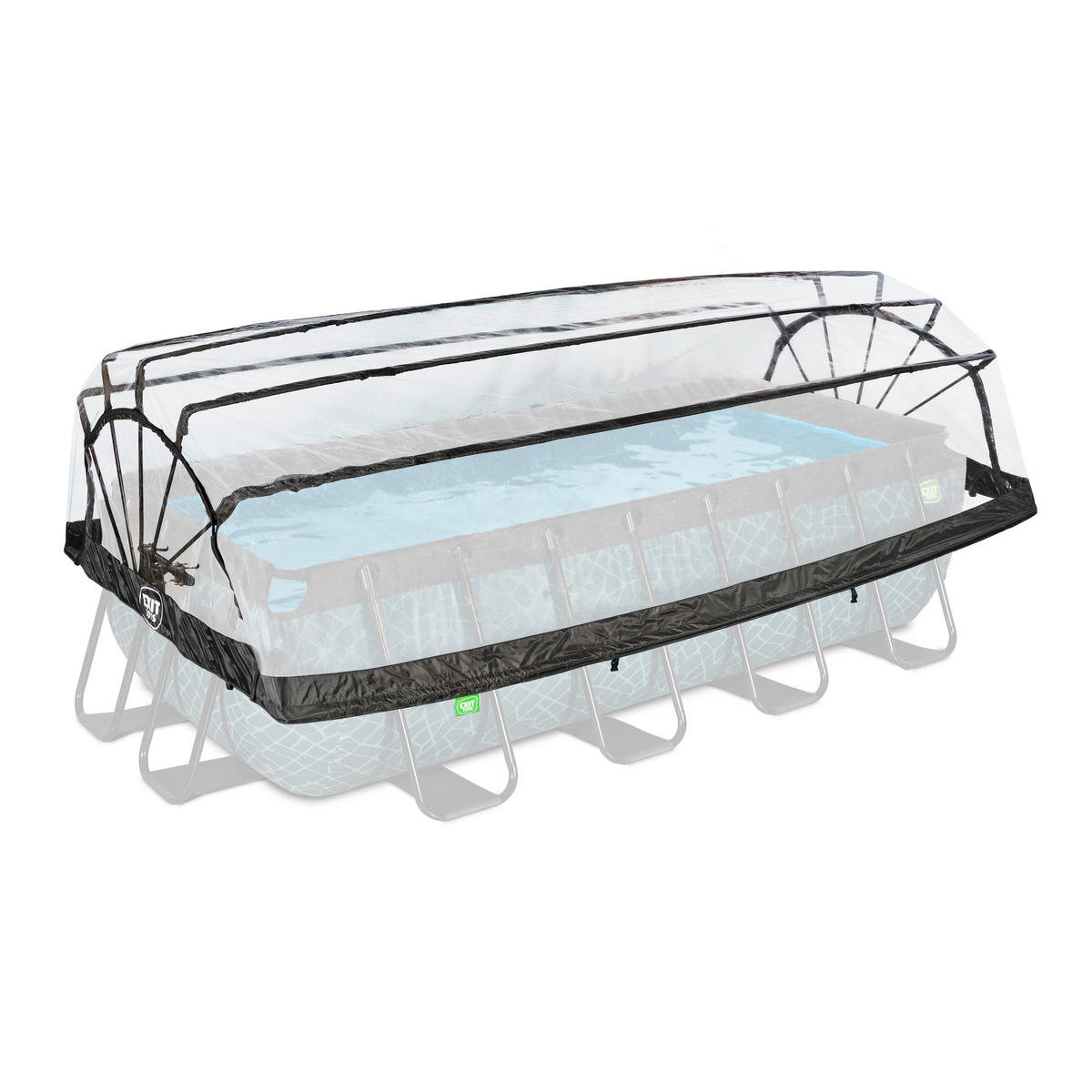 POOLDACH 415/225/105 cm  - Transparent, KONVENTIONELL, Kunststoff/Metall (415/225/105cm) - EXIT Toys