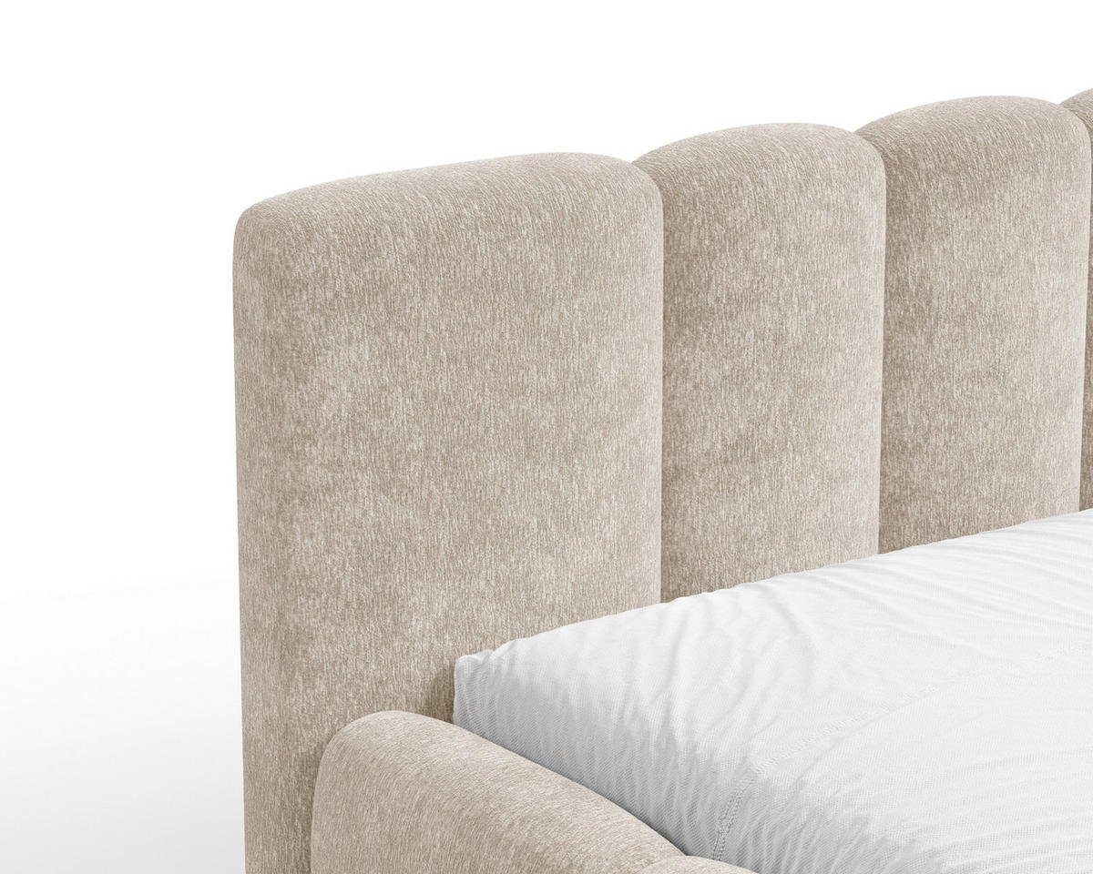 POLSTERBETT 160/200 cm,  in Cappuccino, Lattenrost, Bettkasten,  - Schwarz/Cappuccino, MODERN, Textil/Metall (160/200cm) - Livetastic