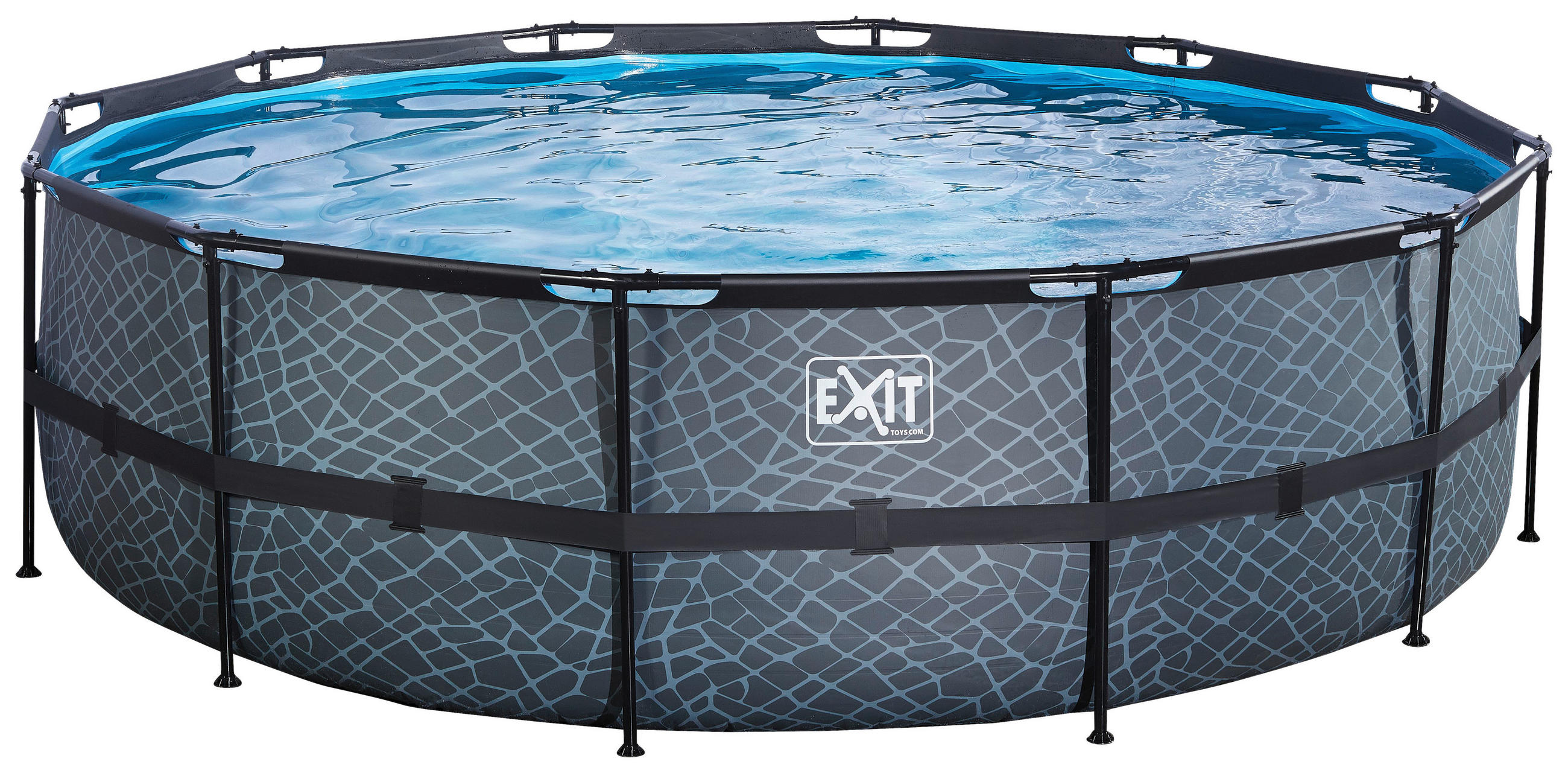 EXIT POOL STONE 488X122 488/122 cm  - Grau, KONVENTIONELL, Metall (488/122cm) - EXIT Toys