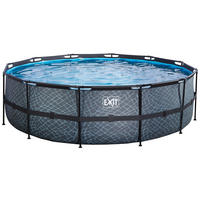 EXIT POOL STONE 488X122 488/122 cm  - Grau, KONVENTIONELL, Metall (488/122cm) - EXIT Toys