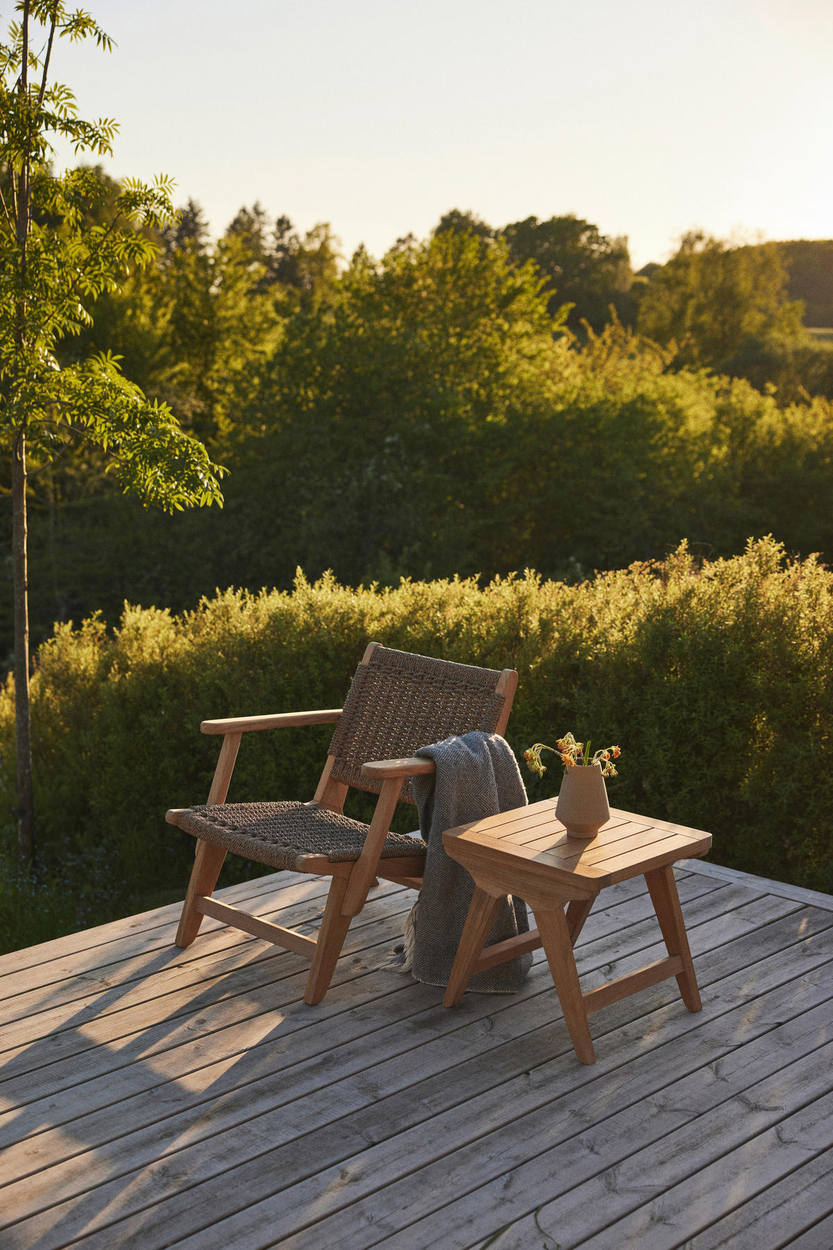 LOUNGESESSEL Teakfarben Teakholz vollmassiv  - Braun/Teakfarben, Natur, Holz/Kunststoff (68/70/75cm) - Gardenson