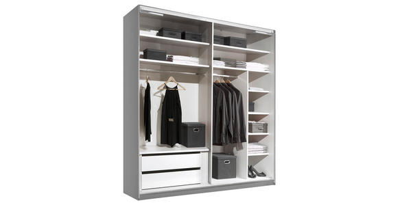 SCHWEBETÜRENSCHRANK 188/222/68 cm 2-türig  - Anthrazit/Alufarben, Holzwerkstoff/Metall (188/222/68cm) - Moderano