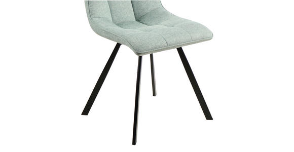 STUHL  Stoffauswahl Leinenoptik  - Schwarz/Grün, Design, Textil/Metall (47/61/86cm) - Xora